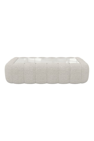 Table basse rectangulaire Nuvola - Blanc - Tissu bouclette - 90 x 35 x 60 cm