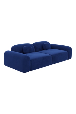 Canapé Labucca - Bleu cobalt - 2 places - En tissu velours