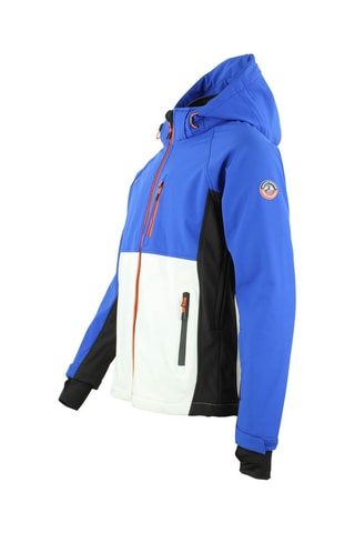Jack met Capuchon Softshell Cametis  Koningsblauw en Wit