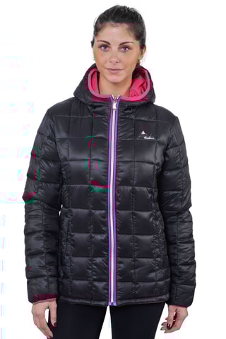 Dubbelzijdige Gewatteerde Jas met Capuchon Awa Zwart en Fuchsia