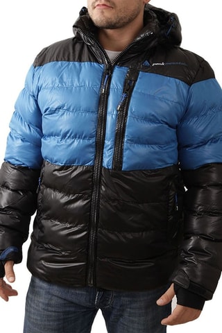 Gewatteerde Jas met Capuchon Captin Zwart en Felblauw