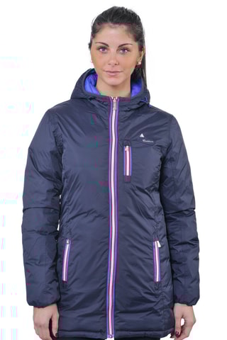 Lange Gewatteerde Jas met Capuchon Awill   - Marineblauw