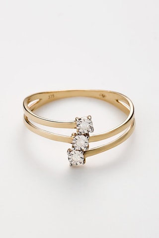 Anel Nós três Ouro amarelo e diamantes
