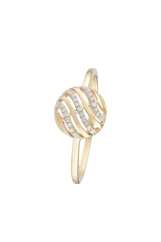 Anel Waves- Ouro amarelo e diamantes 0,07 quilate/27