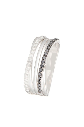 Ring Palmerston - Witgoud, Witte Diamanten en Zwarte Diamanten