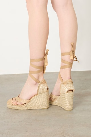 Espadrilles met Sleehak Caracas - Beige