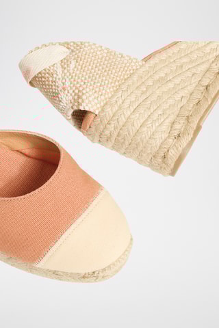 Biologisch Katoenen Espadrilles met Sleehak Carina - Oranje