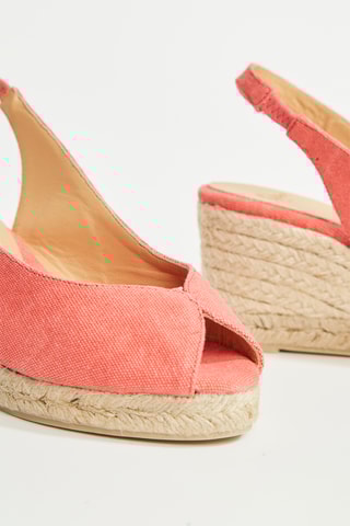 Biologisch Katoenen Espadrilles met Sleehak Barbara - Roze
