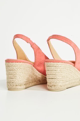 Biologisch Katoenen Espadrilles met Sleehak Barbara - Roze
