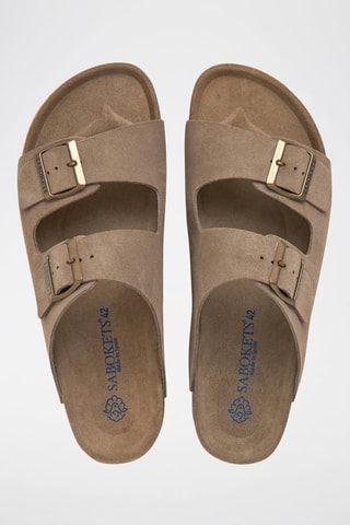 Mules em nobuck - Castanho