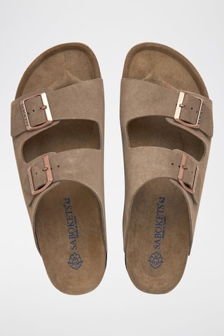 Mules em nobuck - Castanho