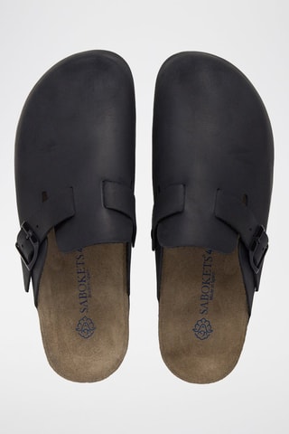 Mules em couro - Preto