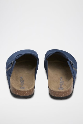 Mules em nobuck - Azul-marinho