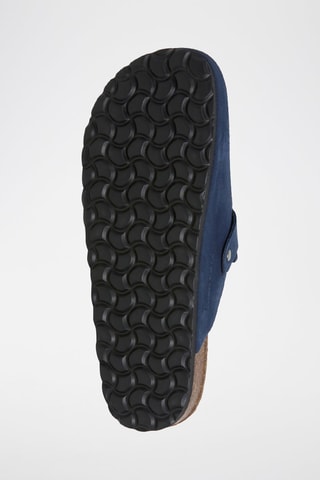 Mules em nobuck - Azul-marinho