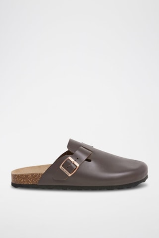 Mules em couro - Castanho