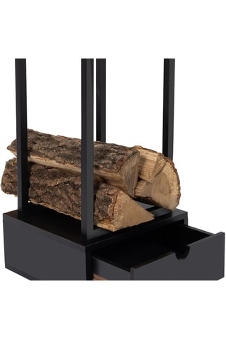 Suporte vertical para lenha - Preto