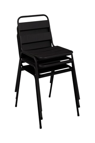 6 cadeiras de jardim empilháveis - Preto