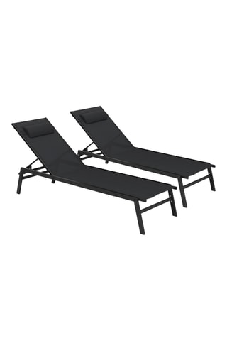 2 chaises longues inclinables 5 positions Faro - 185 x 55 x 31 cm