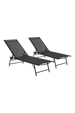 2 chaises longues inclinables 4 positions Malaga - 190 x 58 x 33 cm