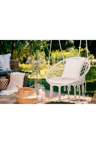 Hamac chaise macramé avec coussin - 60 x 50 x 120 cm