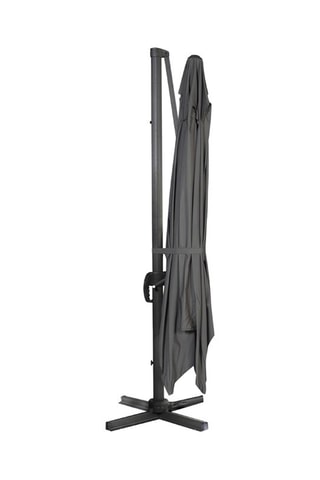 Parasol 360° - Déporté et avec housse - 12 m² - Anthracite et gris clair