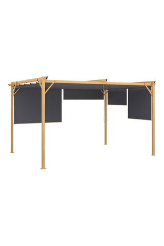 Pergola avec toit rétractable et 4 stores Marina - 395 x 220 x 290 cm