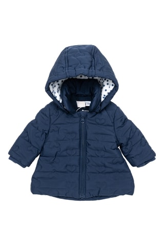 Gewatteerde Jas met Capuchon Marineblauw