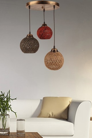 Hanglamp - Bronskleurig en Bruin