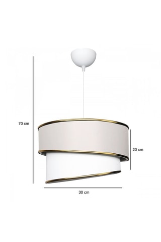 Hanglamp Crèmekleurig en Goudkleurig - 30 x20 x 70 cm
