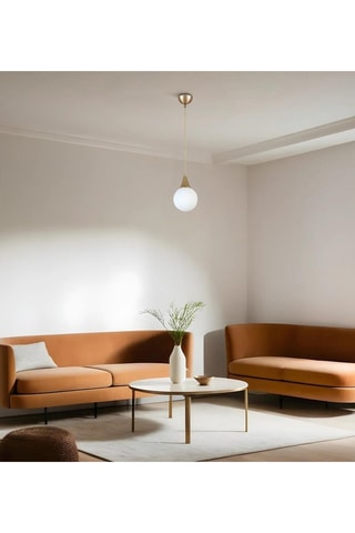 Hanglamp - Goudkleurig en Wit - 40 W