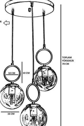 Hanglamp Morino - Goudkleurig - 3 x 60 W