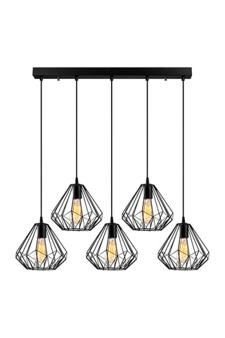 Hanglamp Diamond - Zwart - 5 x 100 W