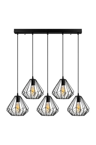Hanglamp Diamond - Zwart - 5 x 100 W