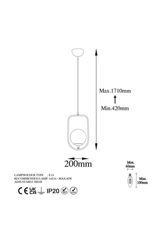 Hanglamp Skew - Goudkleurig - 40 W