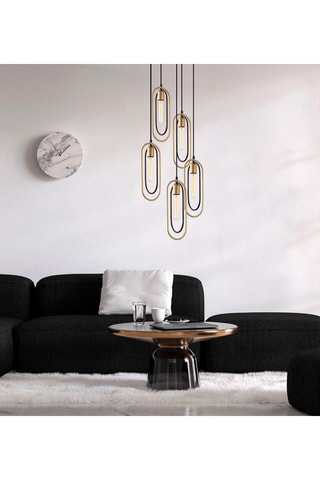 Hanglamp Cerco - Zwart en Goudkleurig