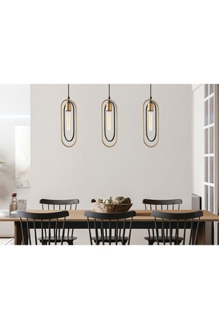 Hanglamp Cerco - Zwart en Goudkleurig - 3 x 60 W
