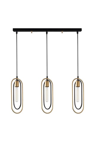 Hanglamp Cerco - Zwart en Goudkleurig - 3 x 60 W