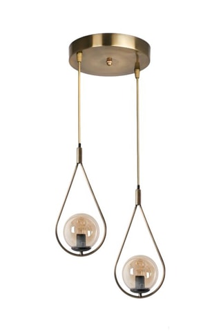 Hanglamp -  Bronskleurig - 2 x 60 W