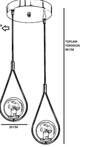 Hanglamp -  Bronskleurig - 2 x 60 W