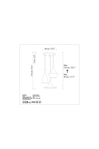 Hanglamp Tom - Donkerbruin - 3 x 40 W
