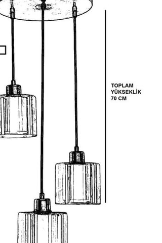 Hanglamp Yeni Sahra - Bronskleurig - 3 x 60 W 