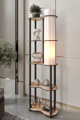 Staanlamp - Walnoothout-imitatie - 40 W - 140 cm