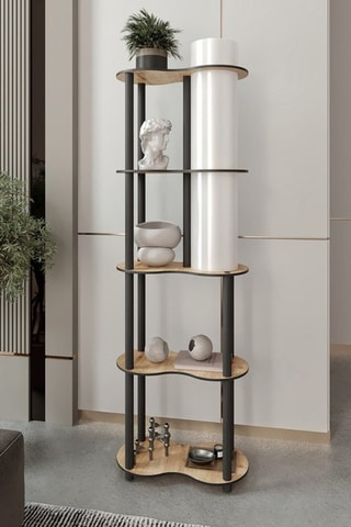 Staanlamp - Walnoothout-imitatie - 40 W - 140 cm