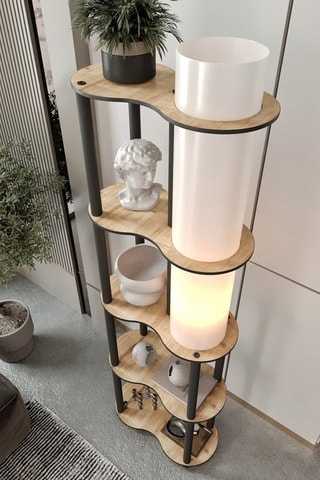 Staanlamp - Walnoothout-imitatie - 40 W - 140 cm