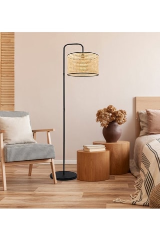 Houten Staanlamp - Naturel en Zwart - 60 W