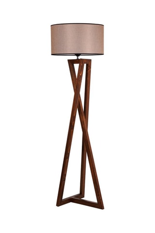 Staanlamp - Walnoothoutimitatie en Bruin