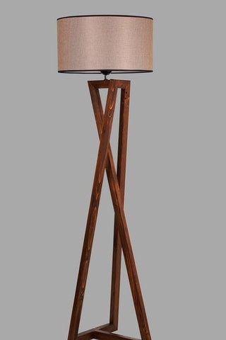 Staanlamp - Walnoothoutimitatie en Bruin