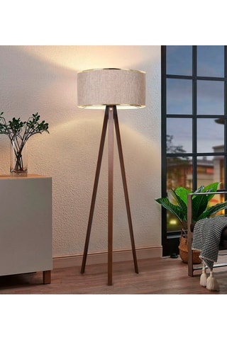Staanlamp op driepoot - Bruin en Beige