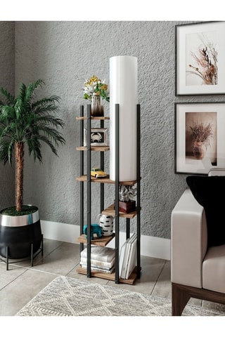 Staanlamp met Niveaus Vogue SRC - Naturel, wit en zwart