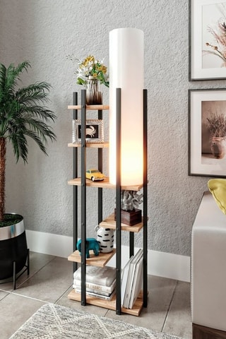 Staanlamp met Niveaus Vogue SRC - Naturel, wit en zwart